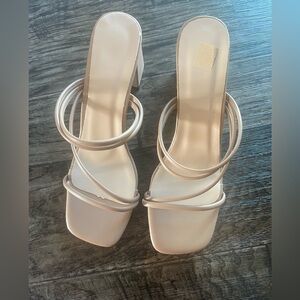 Elegant Cream Strappy Heels